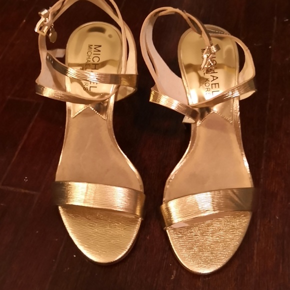 MICHAEL Michael Kors Shoes - Michael Kors Gold Strappy Heels